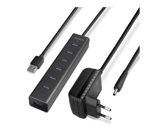 Axagon HUE-SA7BP, 7x USB 5Gbps ALU CHARGING hub, kabel USB-A 40cm - 1353433 - zdjęcie